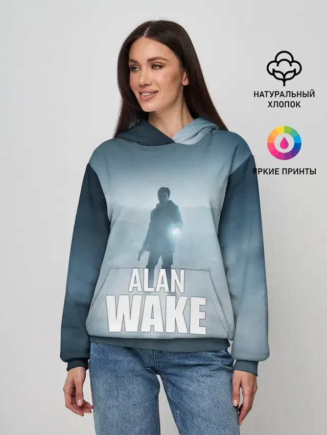Женское худи с принтом «Alan Wake — Alan Wake Video Game Art»