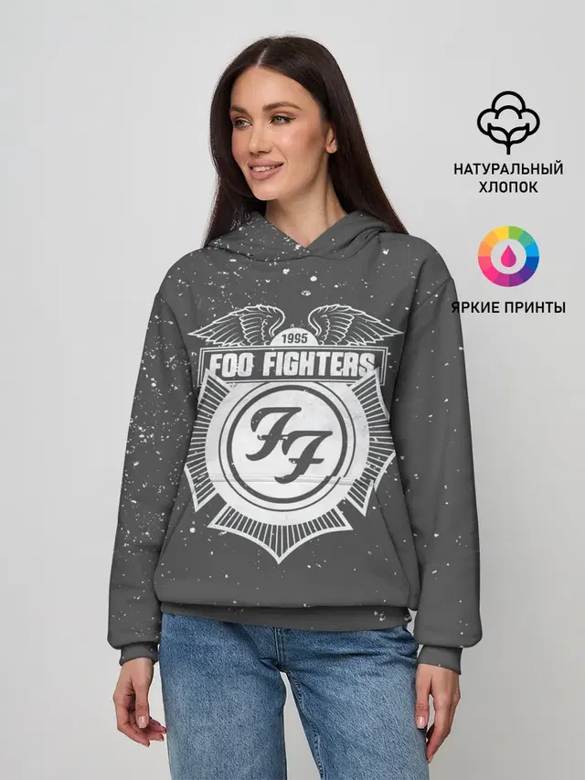 Женское худи с принтом «Foo Fighters — Foo Fighters 1995 FF»