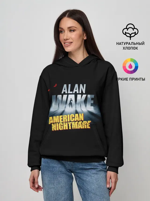 Женское худи с принтом «Alan Wake триллер»