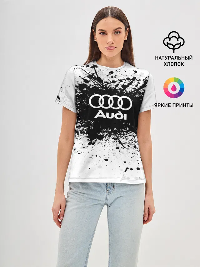 Женская базовая футболка с принтом «Audi»