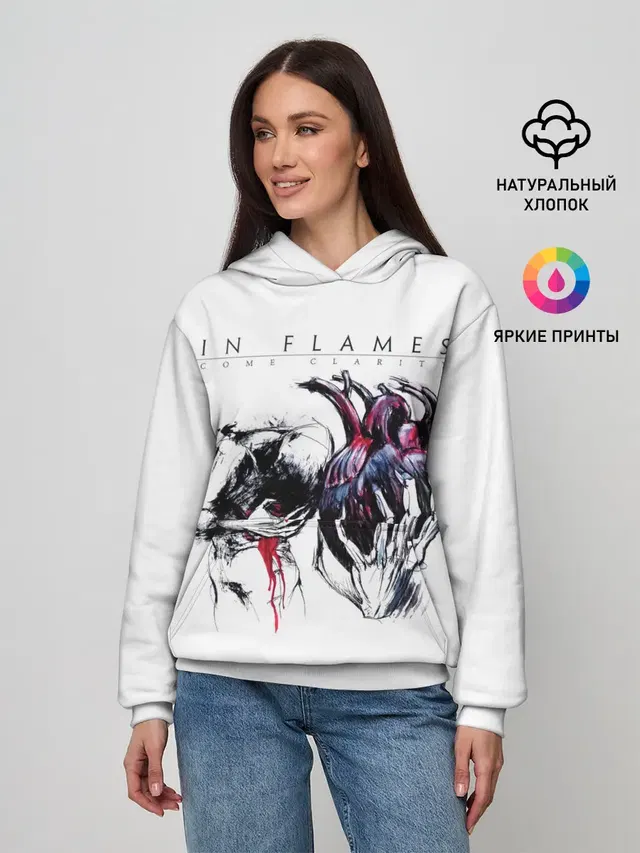 Женское худи с принтом «In Flames — Come Clarity - In Flames»