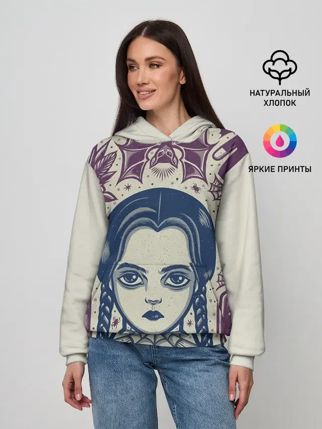 Женское худи с принтом «Мультфильмы — THE ADDAMS FAMILY NW2»