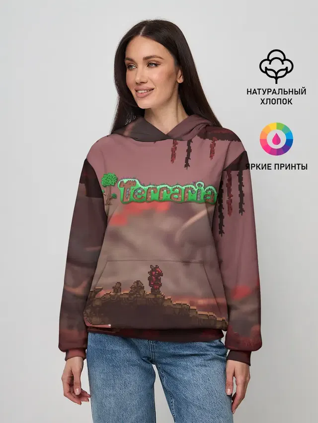 Женское худи с принтом «Terraria Тэррария»