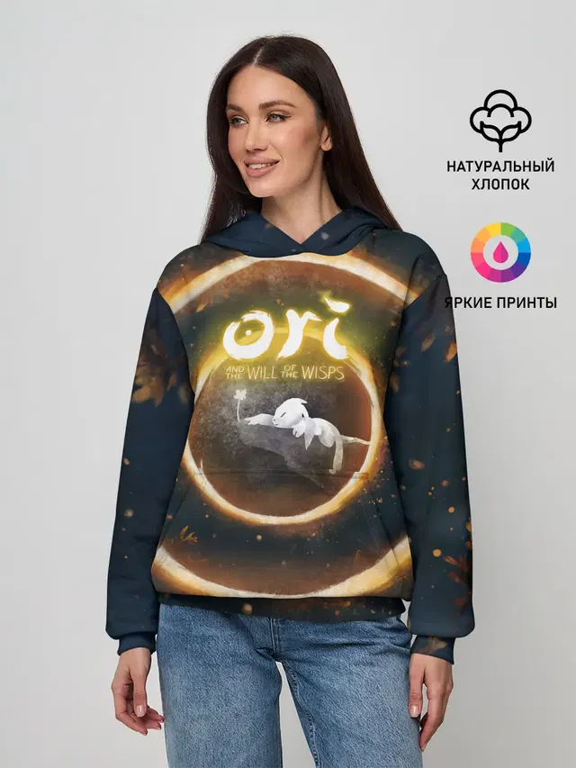 Женское худи с принтом «Ori and Flower»