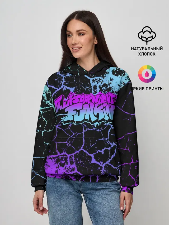 Женское худи с принтом «cracked texture»