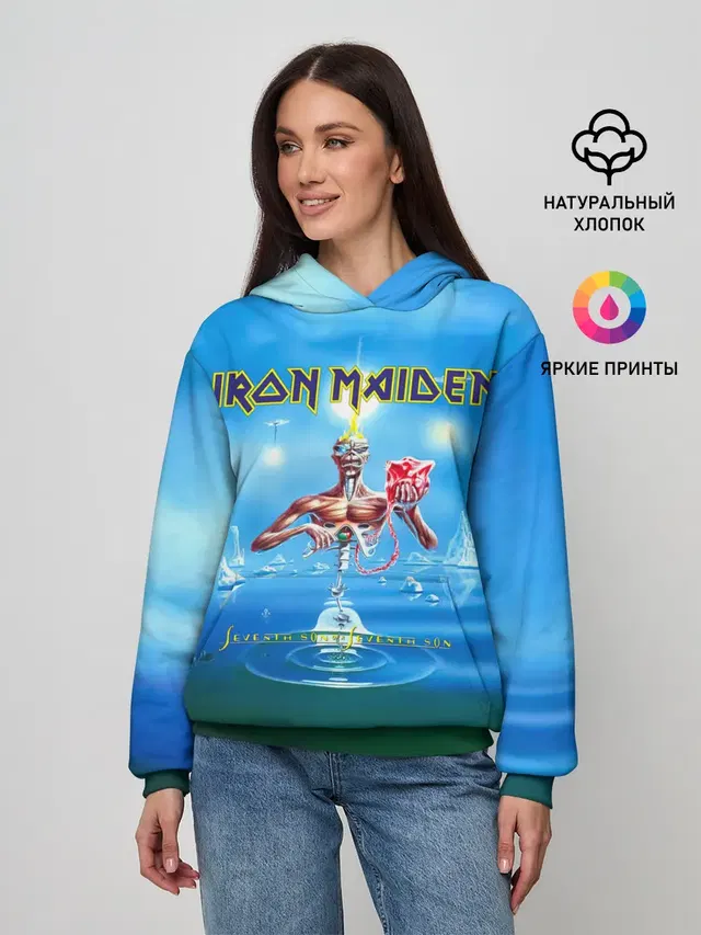 Женское худи с принтом «Iron Maiden — Seventh Son of a Seventh Son - Iron Maiden»