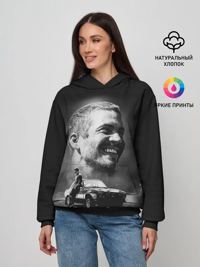 Женское худи с принтом «Разные автомобильные — Paul Walker»