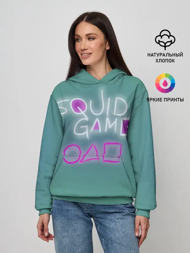 Женское худи с принтом «Игра в кальмара — Squid game a»