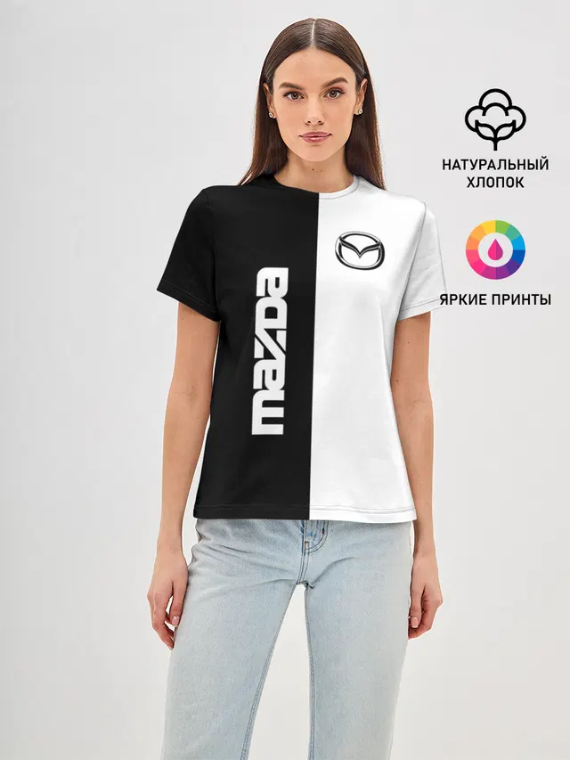Женская базовая футболка с принтом «Mazda»