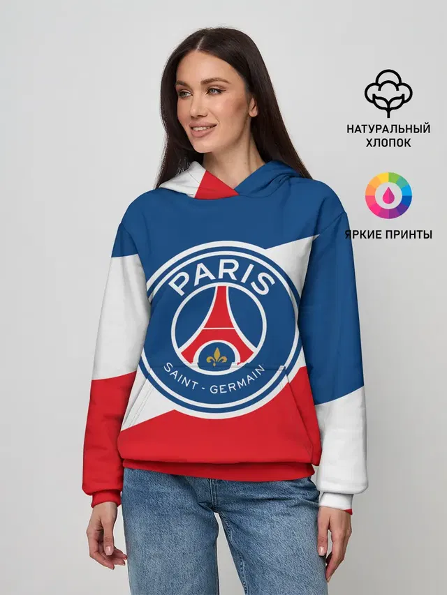 Женское худи с принтом «ПСЖ — Paris Saint-Germain FC»