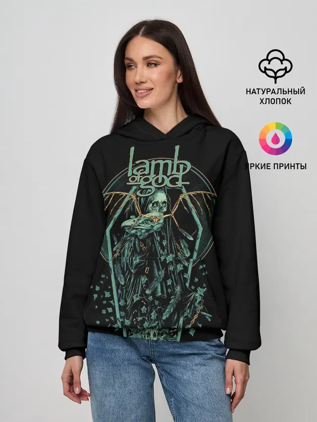 Женское худи с принтом «Lamb of God, Sacrament»