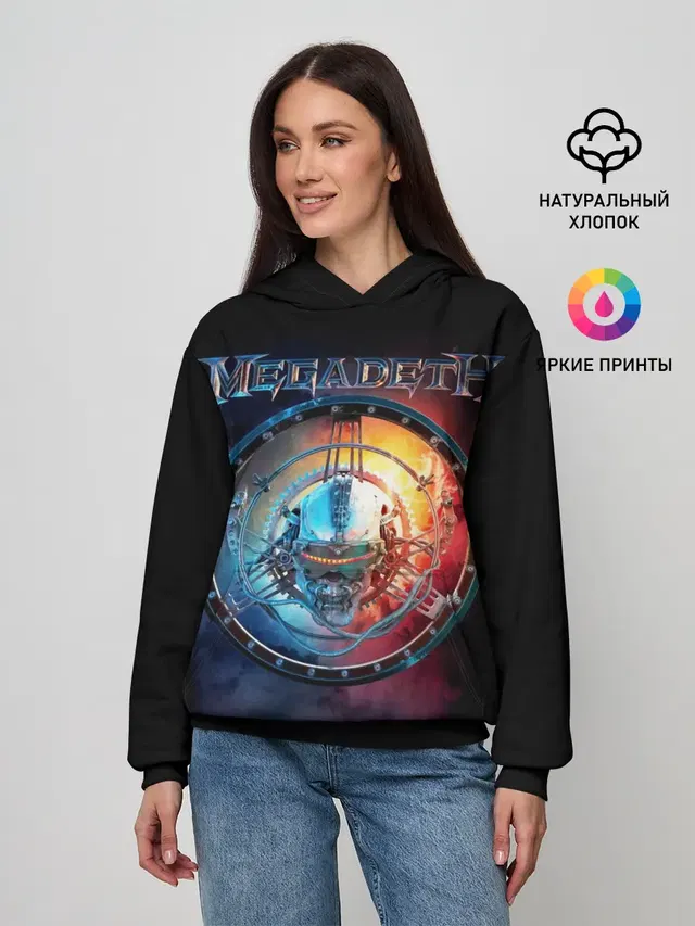Женское худи с принтом «Megadeth — Megadeth, Super Collider»