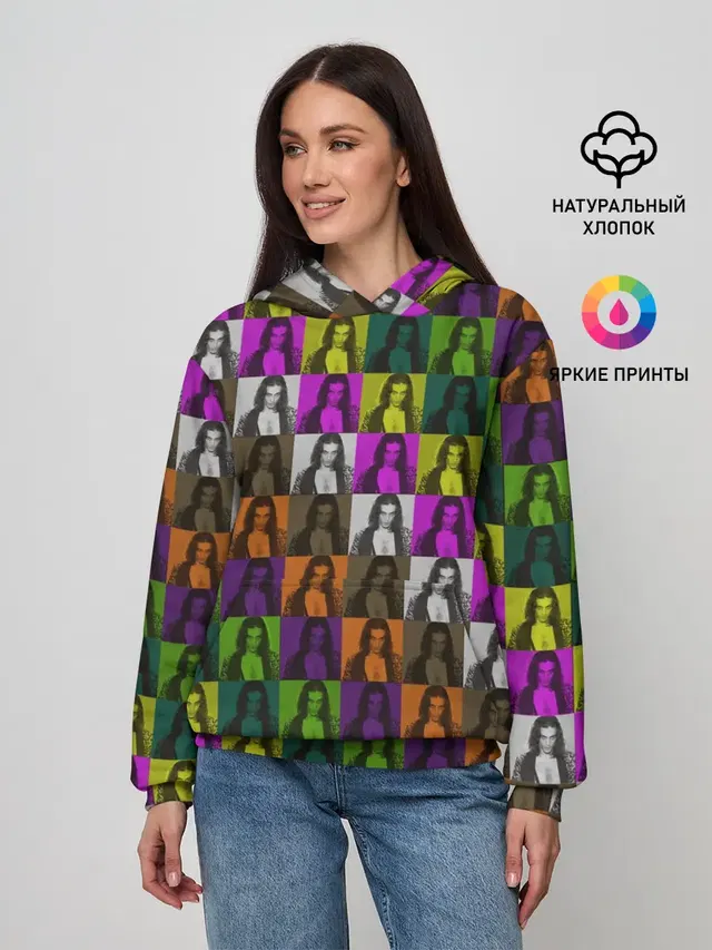 Женское худи с принтом «Maneskin — Damiano David. Colors»