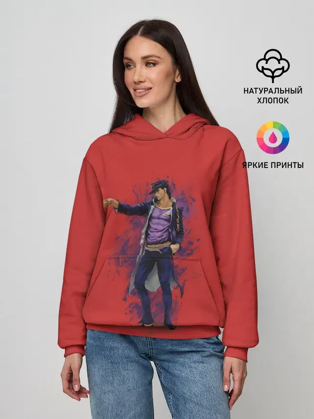 Женское худи с принтом «ДжоДжо — Jotaro. Jo Jo»
