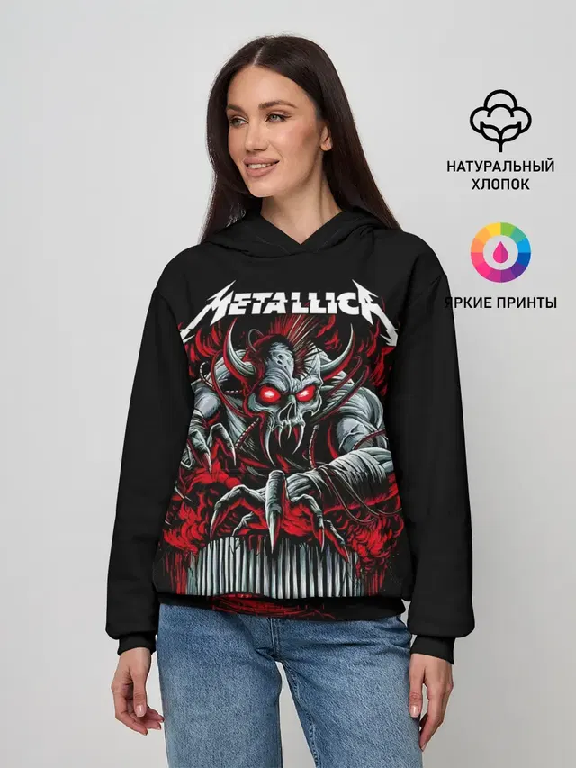 Женское худи с принтом «Metallica — Metallica - Hardwired To Self-Destruct»
