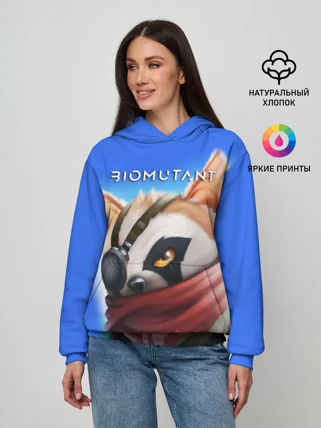 Женское худи с принтом «Biomutant Биомутант рисунок»