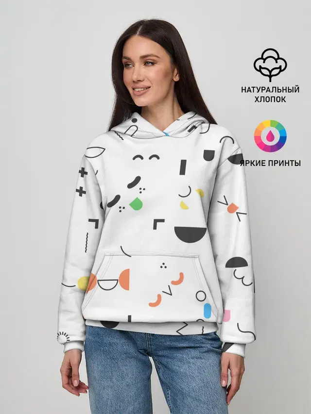 Женское худи с принтом «Toca Boca — TOCA BOCA УЗОР ФОН»