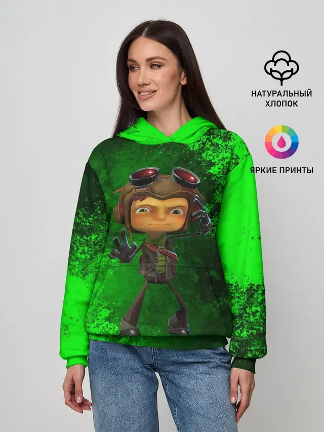 Женское худи с принтом «Psychonauts — Psychonauts 2 — Распутин»