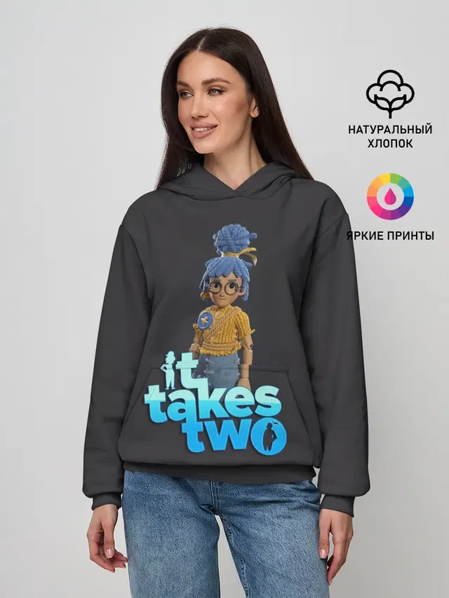 Женское худи с принтом «It Takes Two Мэй»
