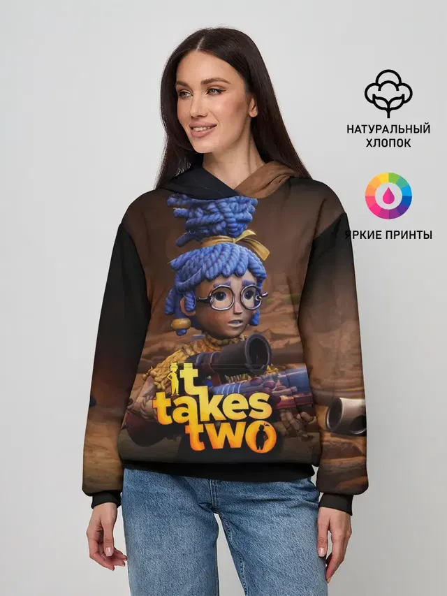 Женское худи с принтом «It takes two — Мэй»