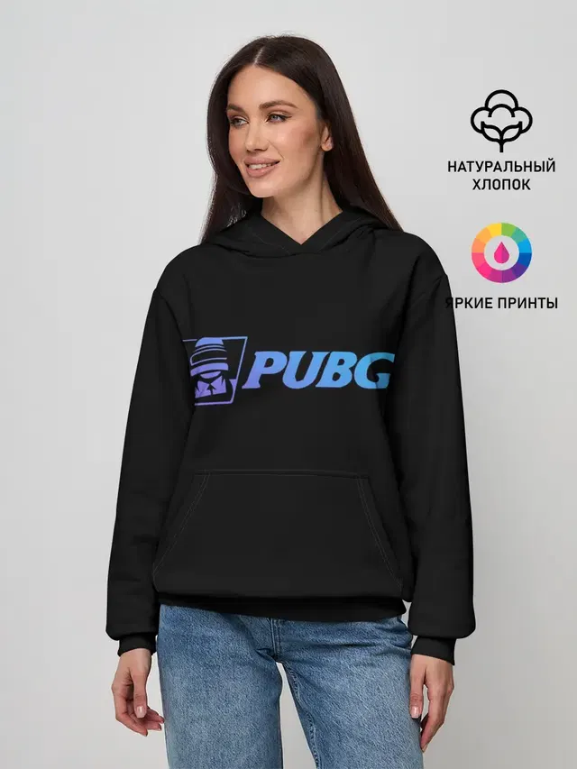 Женское худи с принтом «ПАБГ — PUBG NEON,»