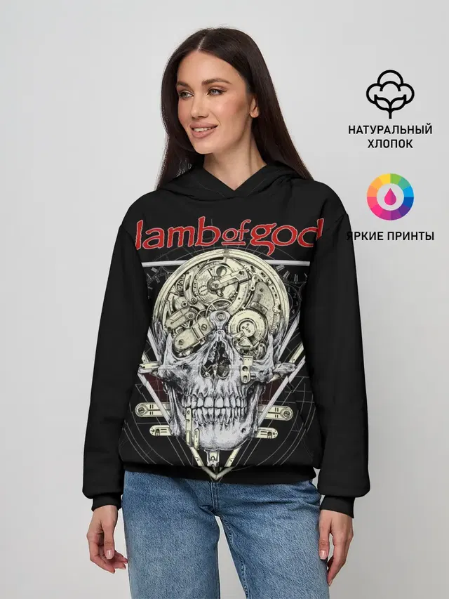 Женское худи с принтом «Lamb of God — Lamb of God, Legion: XX»