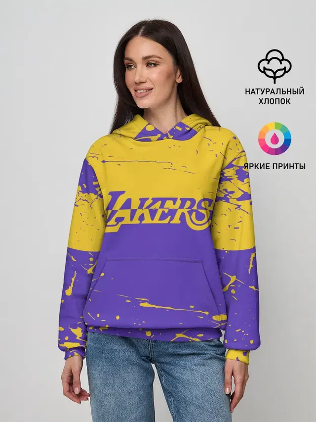 Женское худи с принтом «Лейкерс — Kobe Bryant - Los Angeles Lakers - NBA»