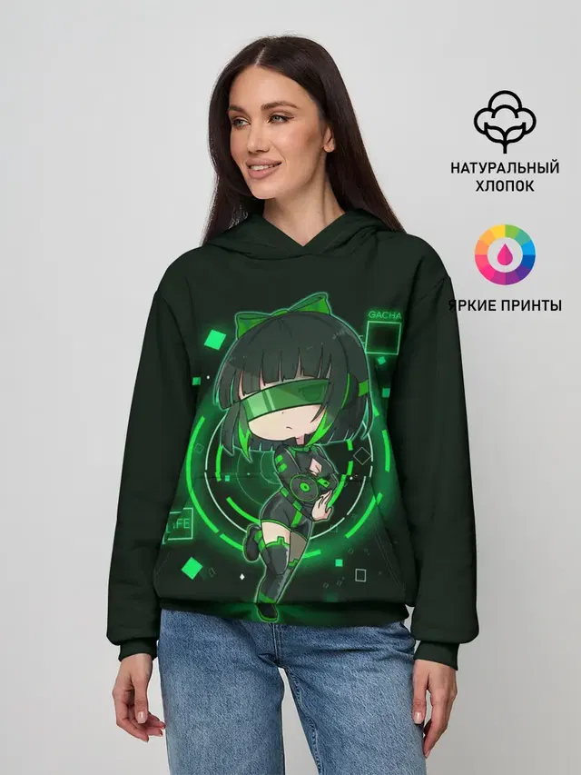 Женское худи с принтом «Gacha Club — Clover Gacha Club»