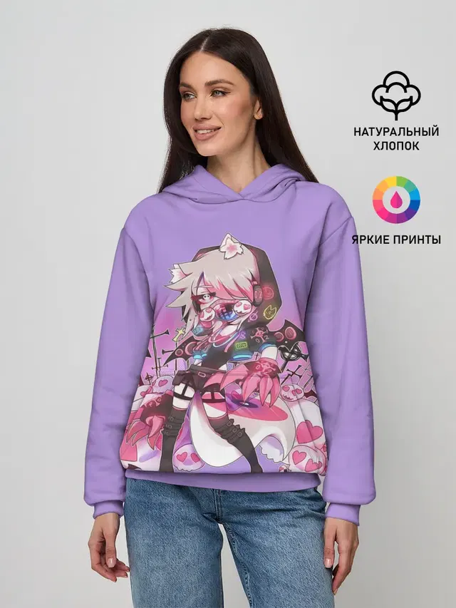 Женское худи с принтом «Gacha Club — Gacha Club DJ Cry»