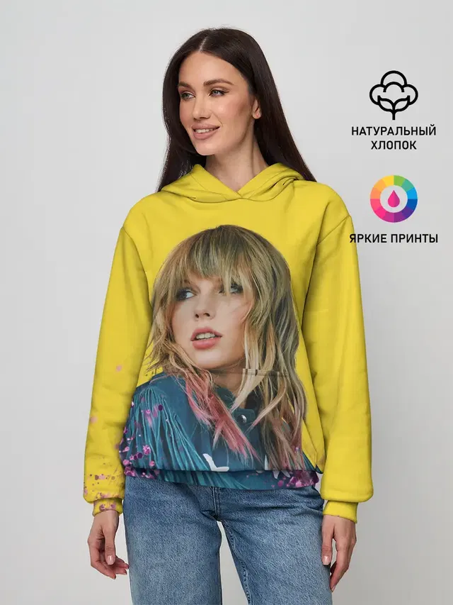 Женское худи с принтом «Taylor Swift — Красотка Тейлор»