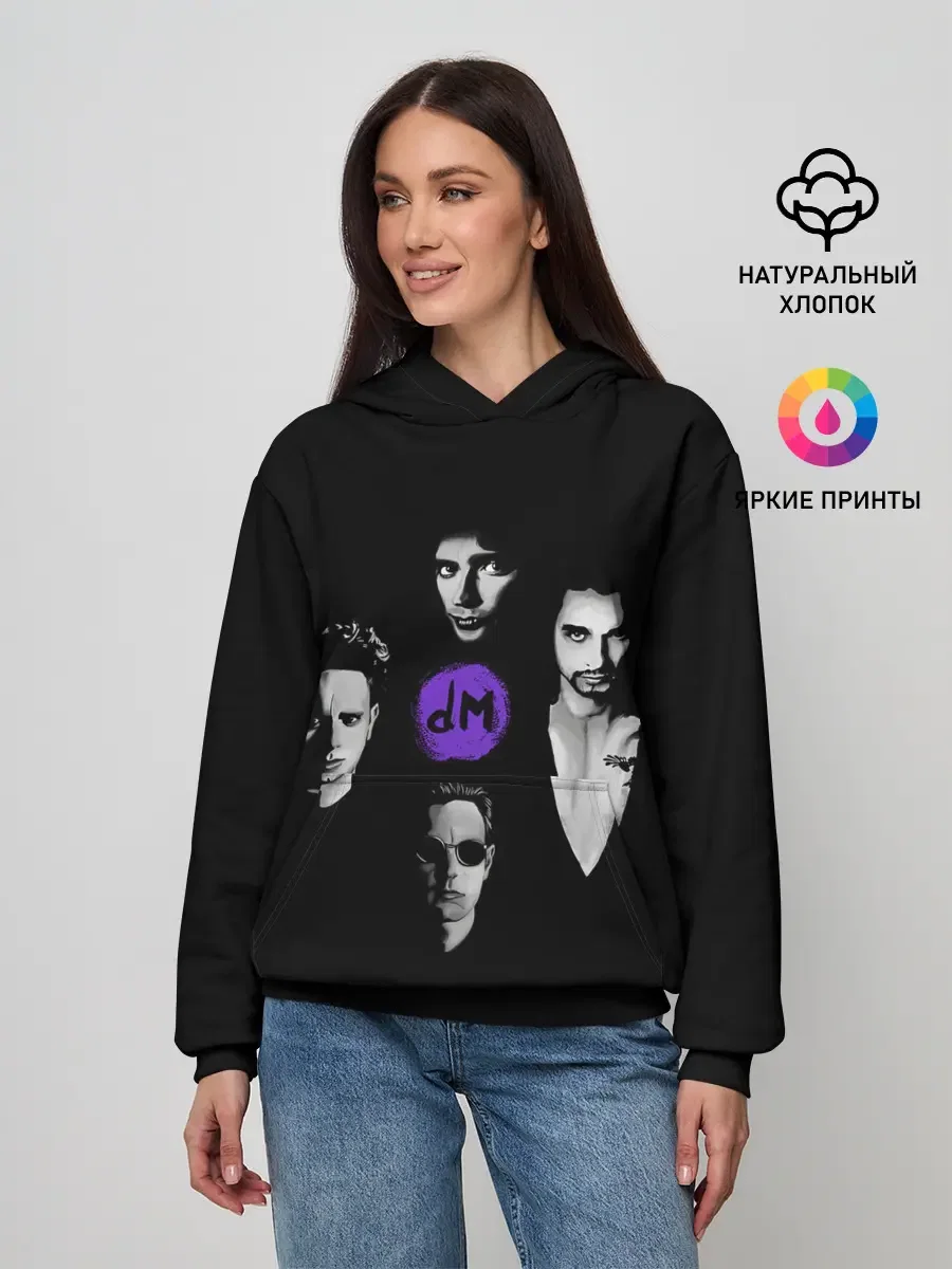 Женское худи с принтом «Depeche Mode — Depeche mode band», вид спереди