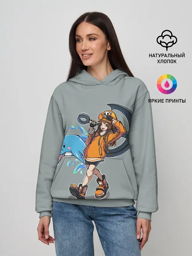 Женское худи с принтом «May whith dolphin»