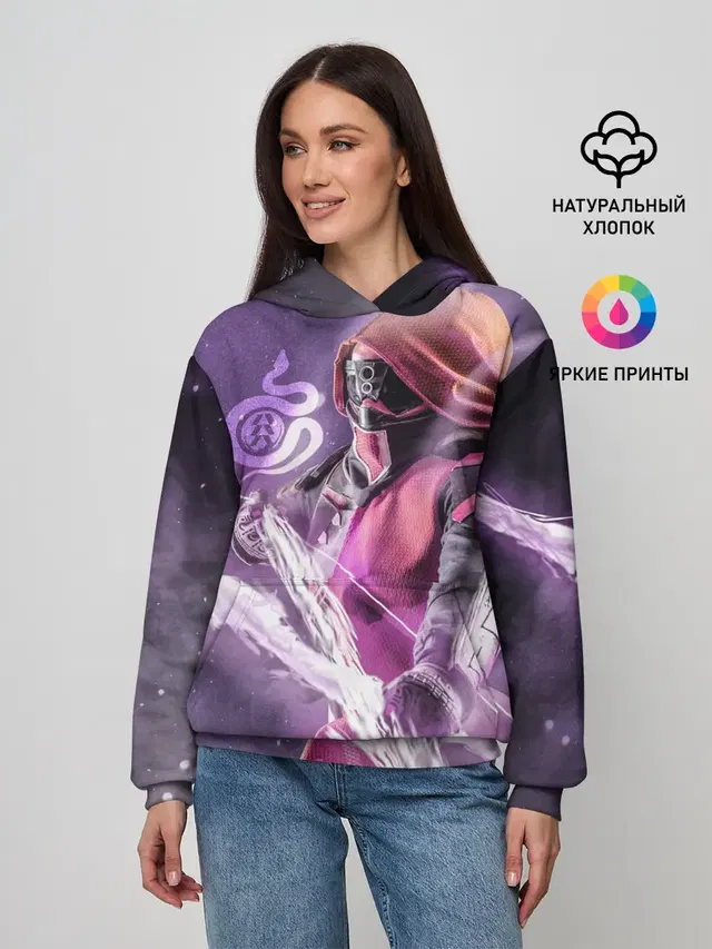 Женское худи с принтом «Destiny 2 Hunter Logo»