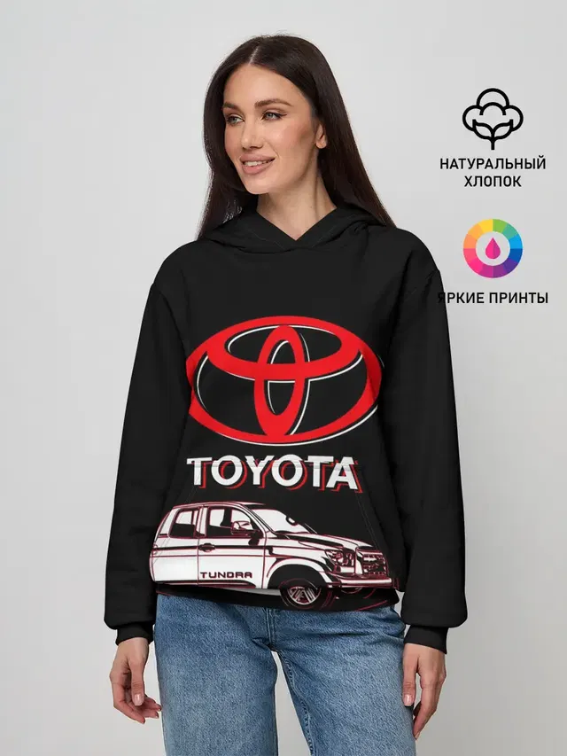 Женское худи с принтом «Тойота — Tundra - Toyota»