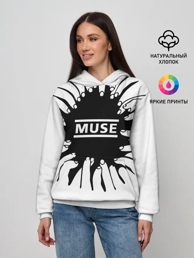 Женское худи с принтом «MUSE пальцы»