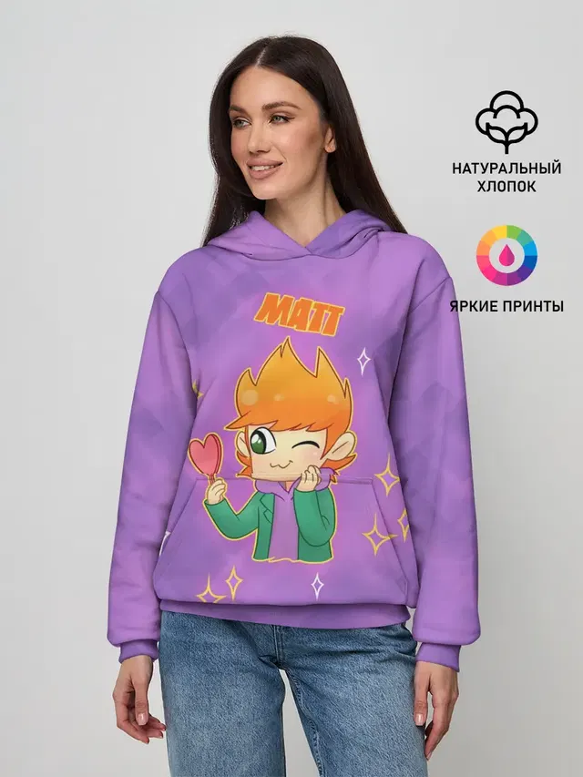 Женское худи с принтом «Eddsworld — Matt»