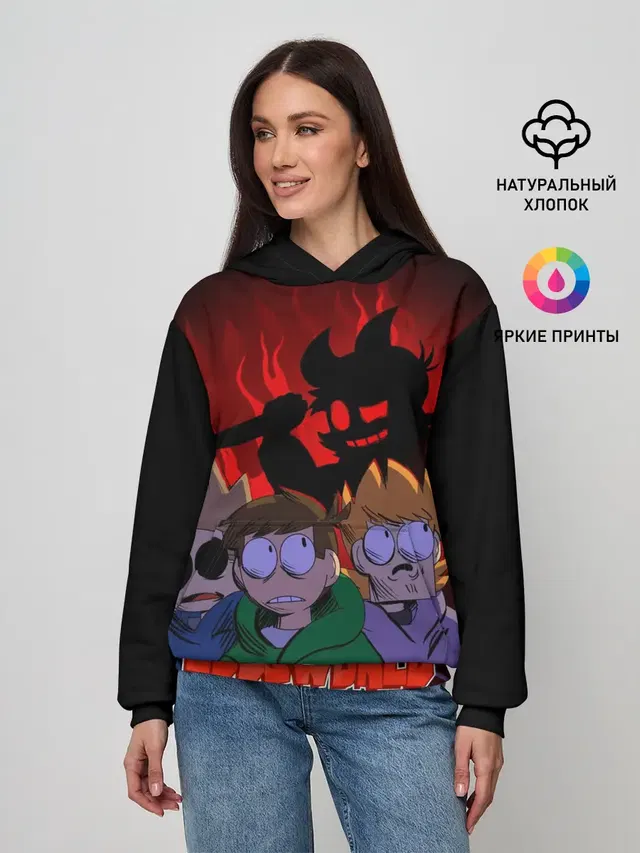 Женское худи с принтом «Eddsworld — Tord devil»