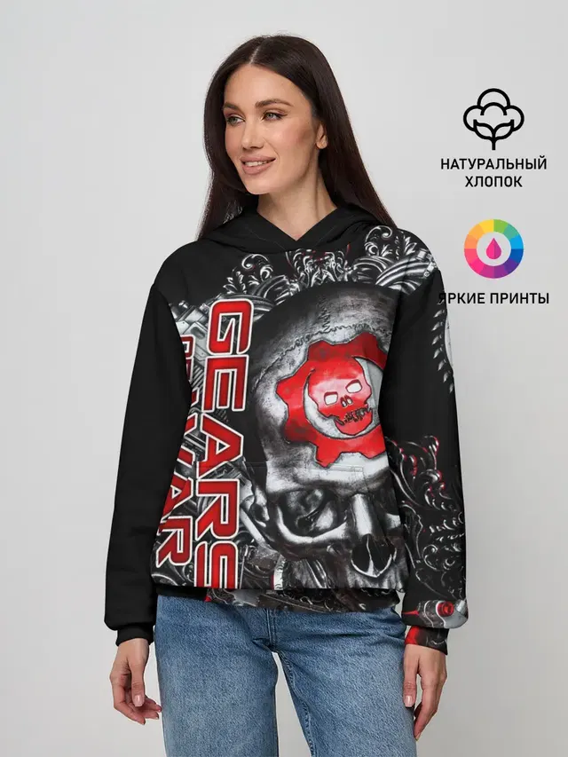 Женское худи с принтом «Tattoo Machine — Gears 5»