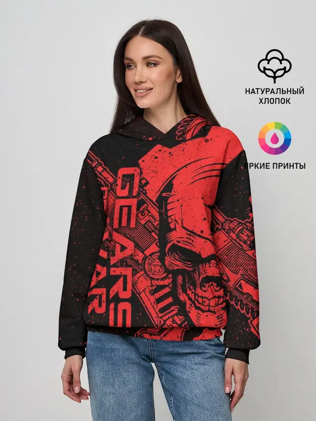 Женское худи с принтом «Gears of War — Gears 5 - Gears of War»