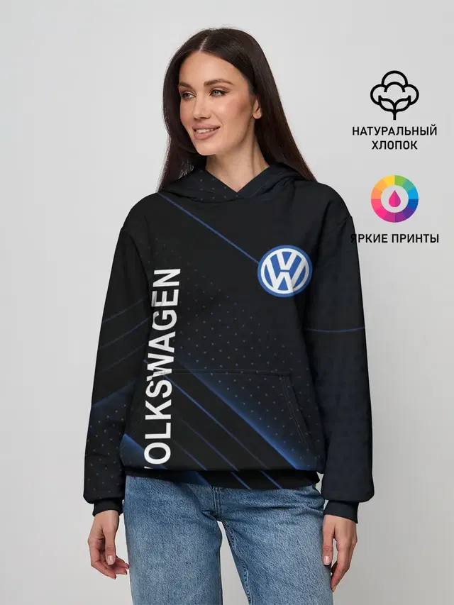 Женское худи с принтом «sport — Volkswagen, sport»