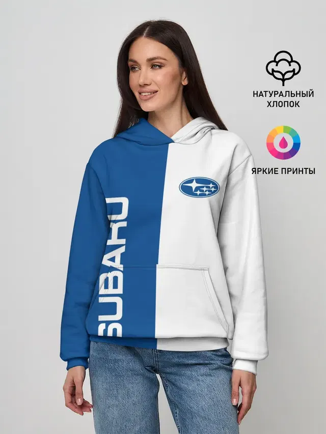 Женское худи с принтом «Subaru — Subaru, sport»