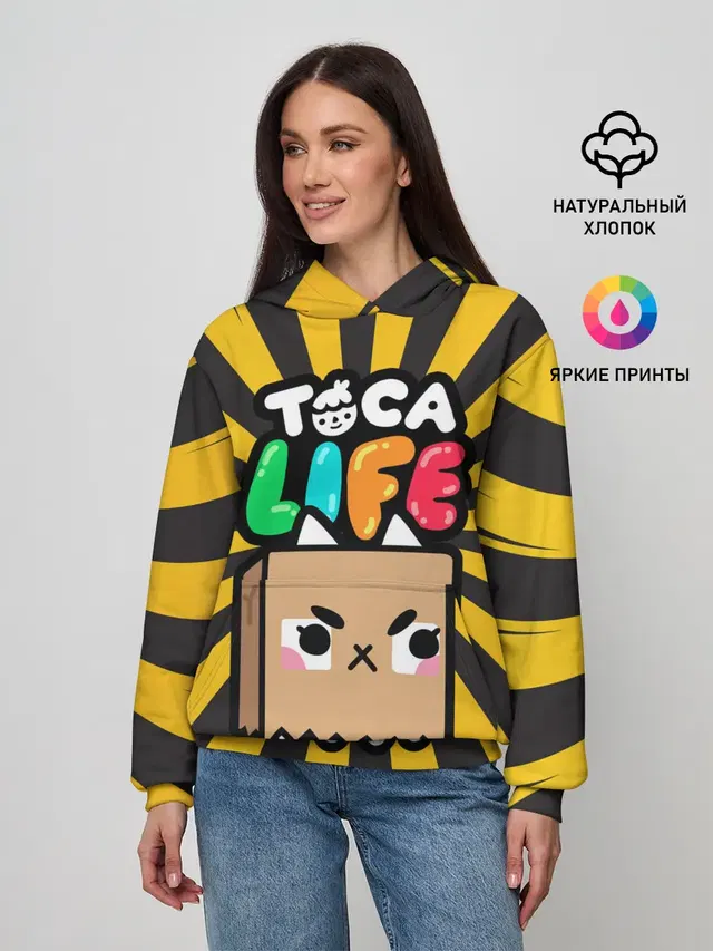 Женское худи с принтом «Toca Boca — Крокет»