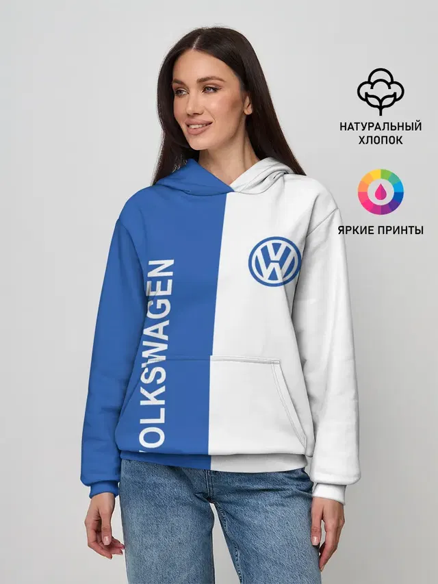 Женское худи с принтом «Volkswagen — Volkswagen, ФОЛЬКСВАГЕН»