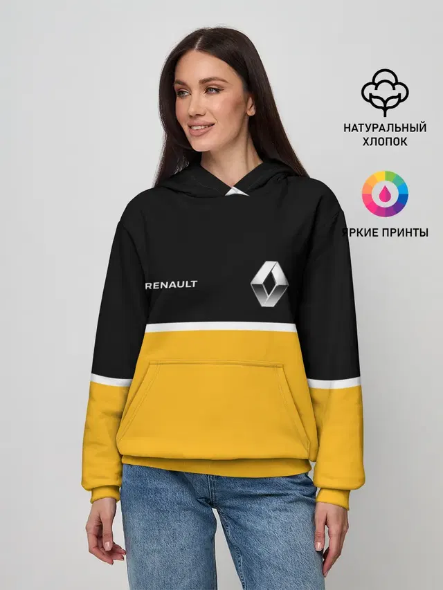 Женское худи с принтом «Renault Два цвета — Два цвета»