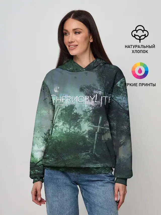 Женское худи с принтом «Chernobylite игровой арт»