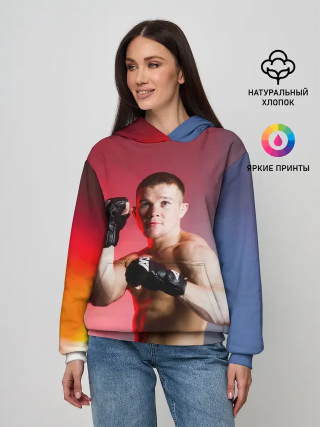 Женское худи с принтом «MMA — Пётр Ян»