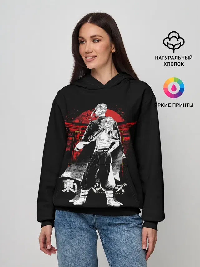 Женское худи с принтом «Draken & Mickey — TOKYO REVENGERS»