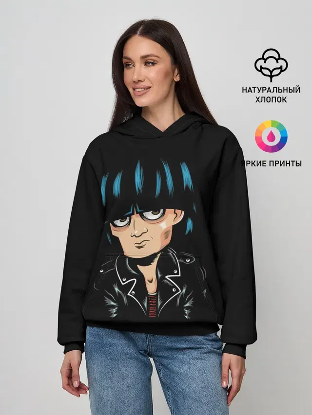 Женское худи с принтом «Ramones — Джоуи Рамон»