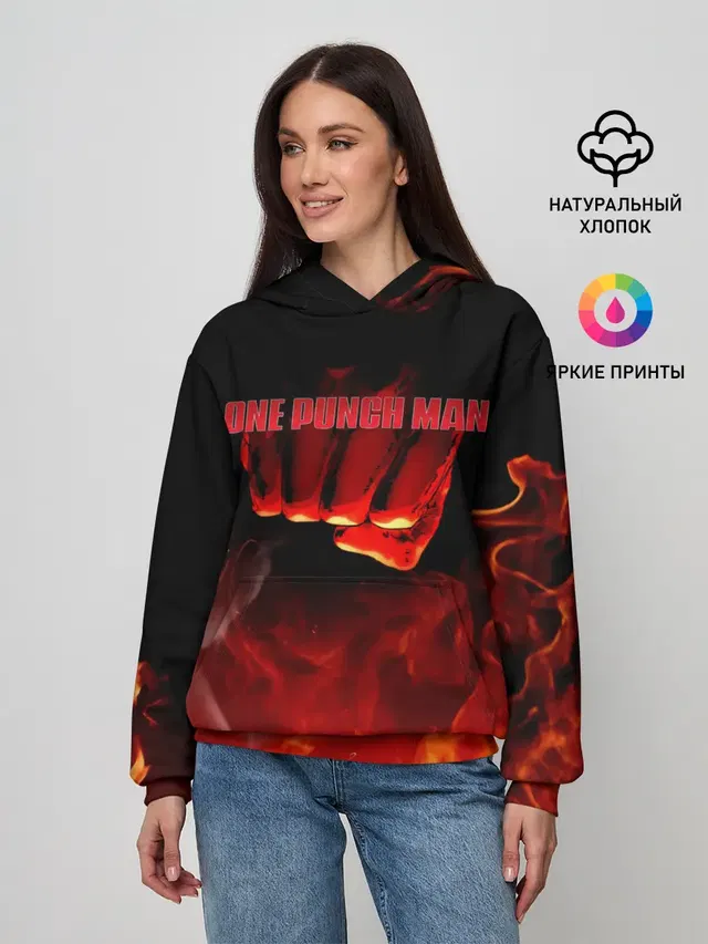 Кулак One Punch-Man в огне