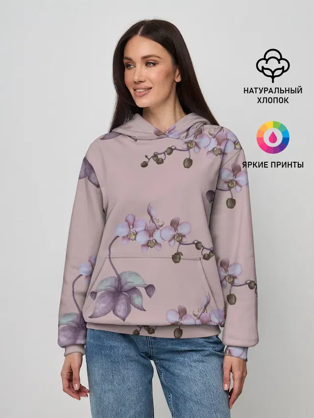 Розовые орхидеи на розовом фоне